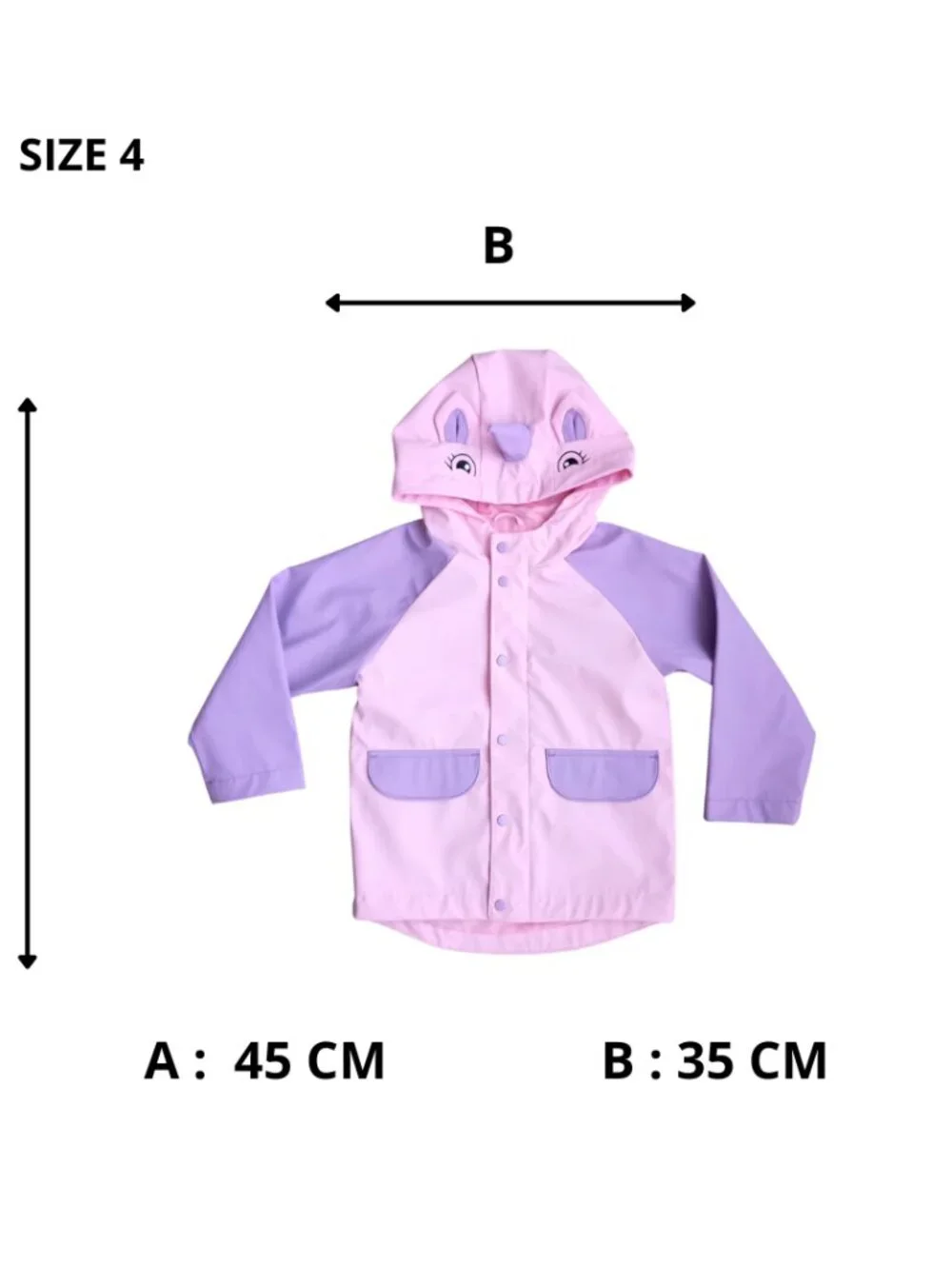 Old Navy Girls Pink Purple Rain Jacket - Water-Resistant Hooded Raincoat, Size 4